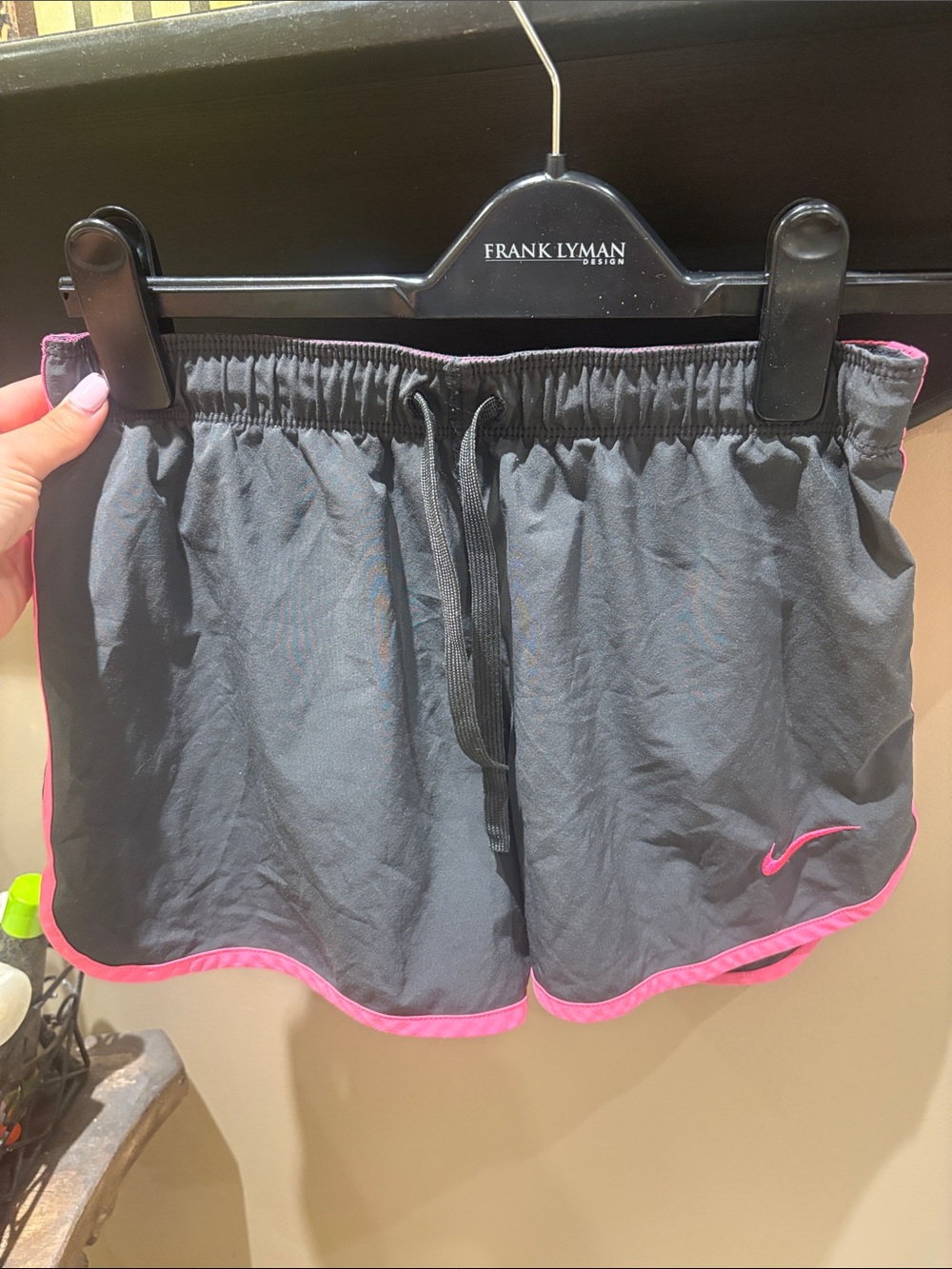 Nike Black Athletic Shorts with Pink Trim